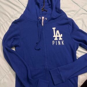 PINK Victoria's Secret Royal Blue Zip-Up Hoodie
